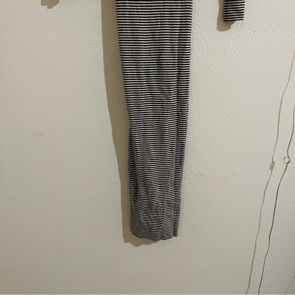 Marine Layer Black & White Striped Henley Maxi Dress - M - Picture 7 of 7